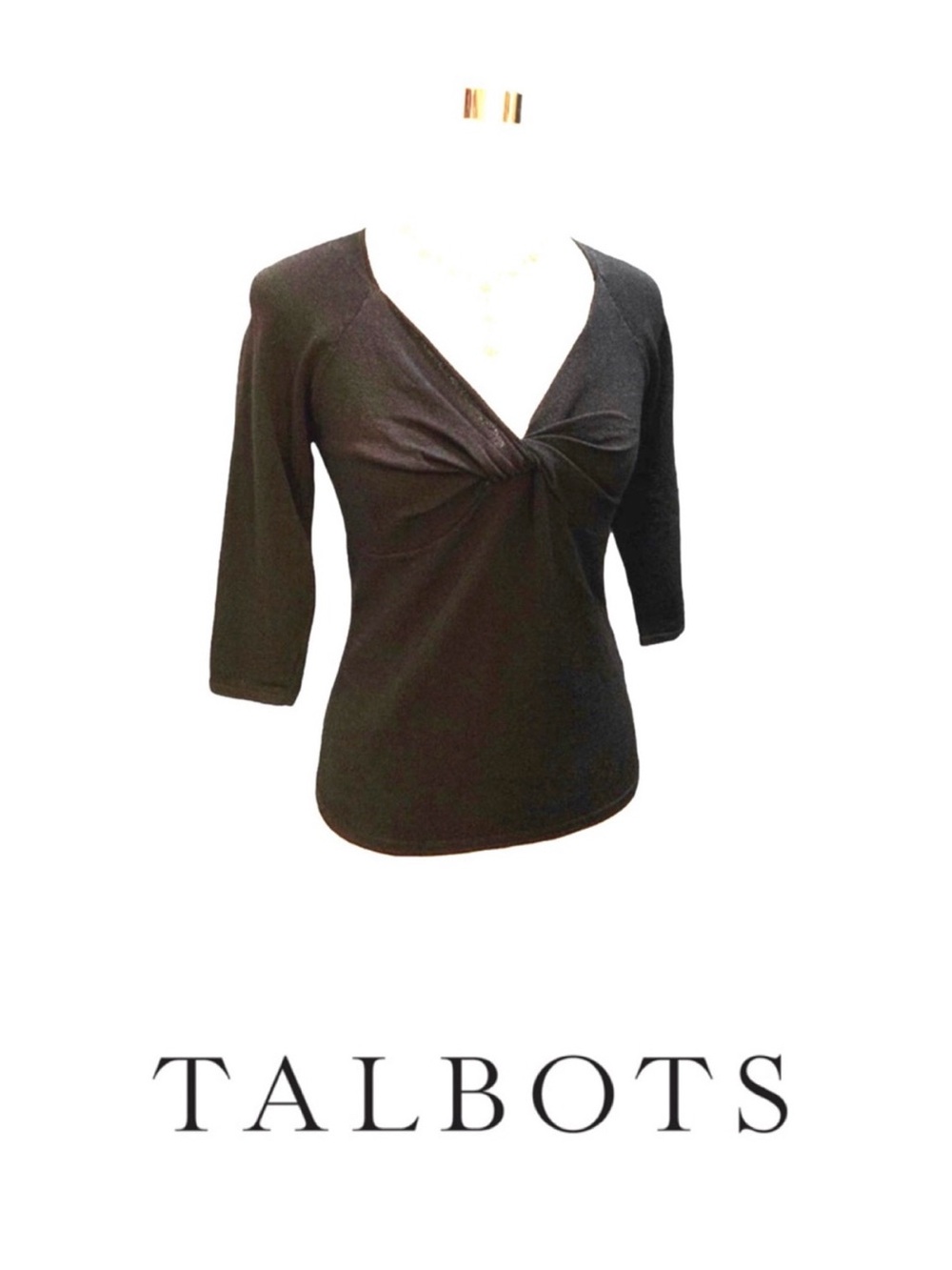Talbots Collection Fine Knit Twist Front Top